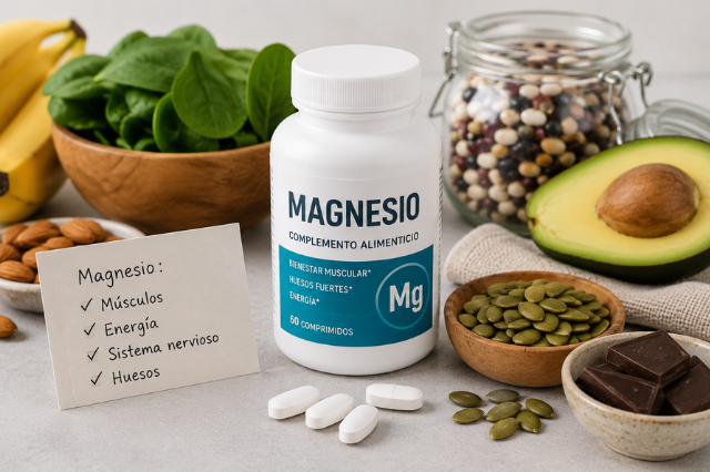 Alimentos ricos en magnesio y suplemento de magnesio